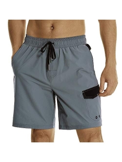 HODOSPORTS Mens 8" Swimming Trunks (Regular & Big Tall Sizes)