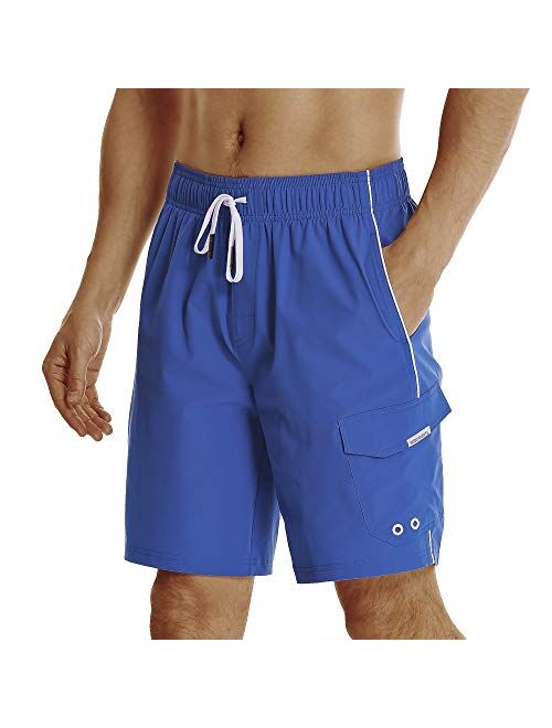 HODOSPORTS Mens 8" Swimming Trunks (Regular & Big Tall Sizes)