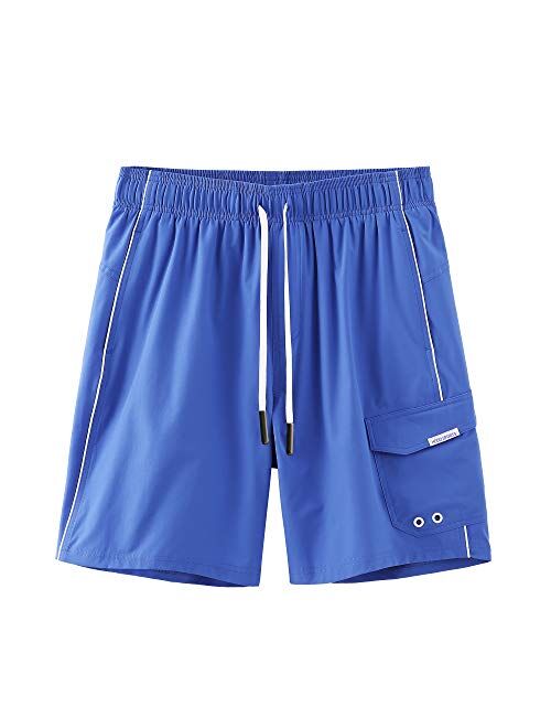 HODOSPORTS Mens 8" Swimming Trunks (Regular & Big Tall Sizes)