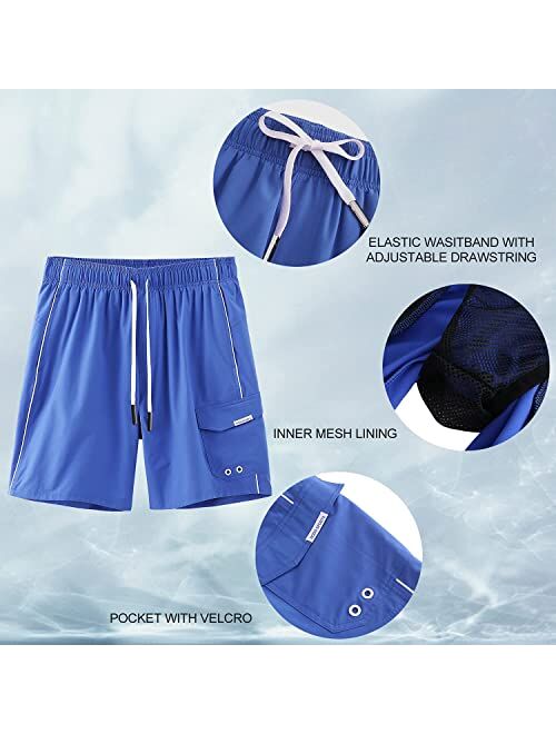 HODOSPORTS Mens 8" Swimming Trunks (Regular & Big Tall Sizes)