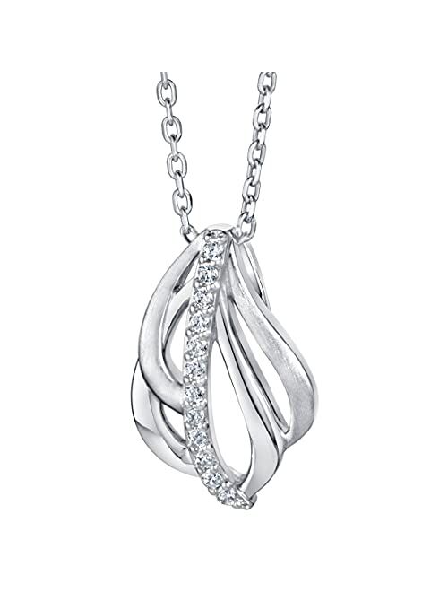 Peora Sterling Silver Infinite Loop Pendant Necklace with 17 inch Chain + 3 inch extender