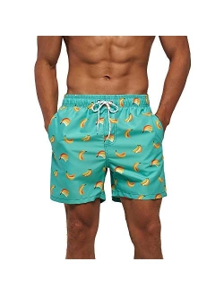 FREDRM Mens Swim Trunks Quick Dry Boardshorts with Mesh Lining Above Knee Swimwear Bathing Suits