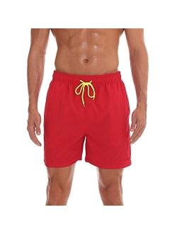 FREDRM Mens Swim Trunks Quick Dry Boardshorts with Mesh Lining Above Knee Swimwear Bathing Suits