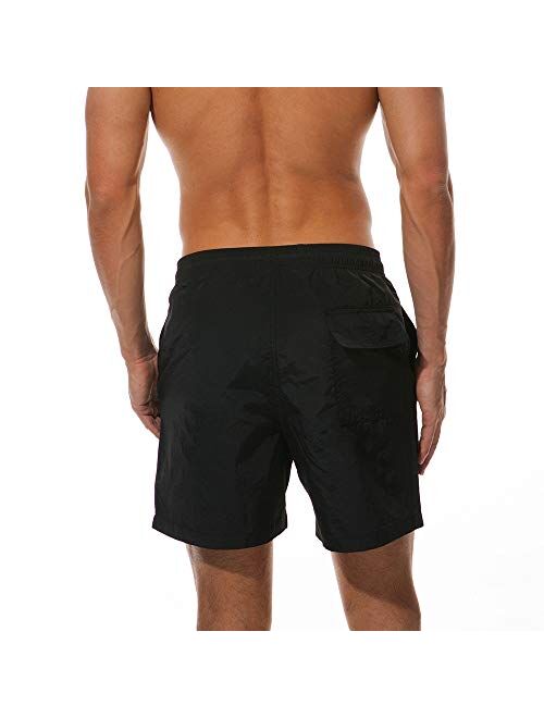 FREDRM Mens Swim Trunks Quick Dry Boardshorts with Mesh Lining Above Knee Swimwear Bathing Suits