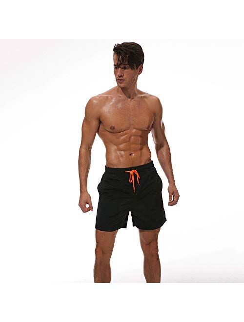 FREDRM Mens Swim Trunks Quick Dry Boardshorts with Mesh Lining Above Knee Swimwear Bathing Suits