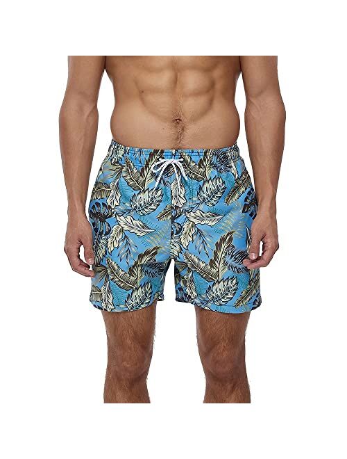 FREDRM Mens Swim Trunks Quick Dry Boardshorts with Mesh Lining Above Knee Swimwear Bathing Suits