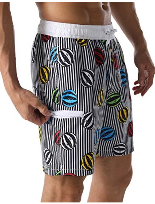 Nonwe Men's Swim Trunks Water Sport Printed Lightweight Quick Dry Drawstring