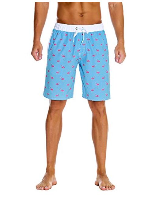 Nonwe Men's Swim Trunks Water Sport Printed Lightweight Quick Dry Drawstring