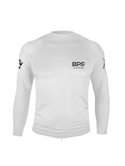 BPS Men's UPF 50+ Long Sleeve Swim Shirt/Rash Guard with Sun Protection