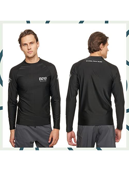 BPS Men's UPF 50+ Long Sleeve Swim Shirt/Rash Guard with Sun Protection