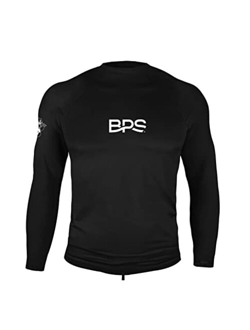 BPS Men's UPF 50+ Long Sleeve Swim Shirt/Rash Guard with Sun Protection