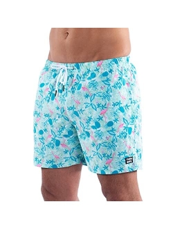 Third Wave Premium Swim Trunks - Men's 5 Inch Inseam Quick Dry Swim Shorts for Beach and Swimming