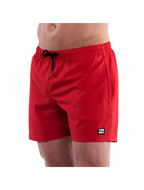 Third Wave Premium Swim Trunks - Men's 5 Inch Inseam Quick Dry Swim Shorts for Beach and Swimming