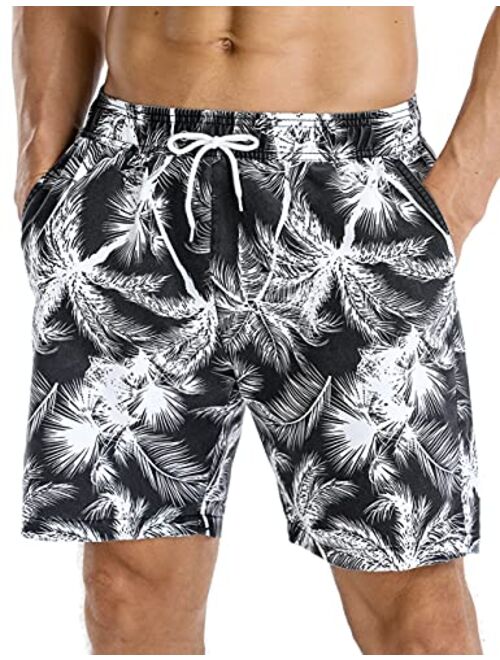 Nonwe Men's Swim Trunks Beachwear Outdoor Quick Dry Retro Soft Washed Drawstring Board Short