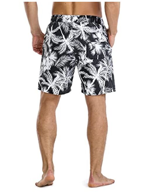 Nonwe Men's Swim Trunks Beachwear Outdoor Quick Dry Retro Soft Washed Drawstring Board Short