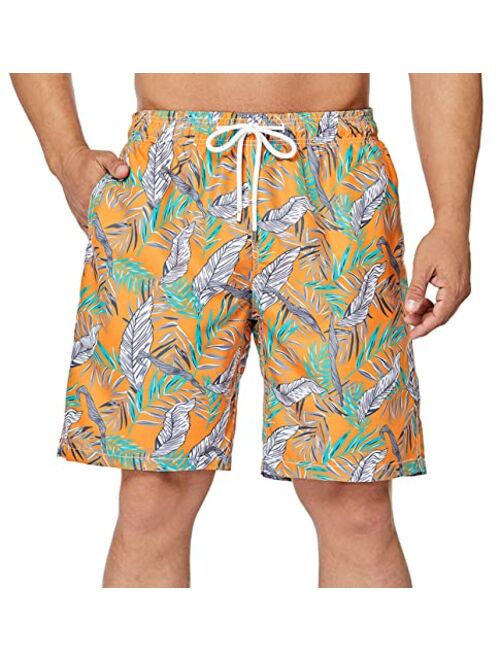 SIX ISLANDS Mens Swim Trunks Plastic Recycled Fabric Bathing Suit for Big and Tall Men