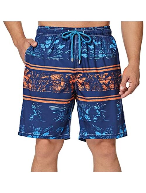 SIX ISLANDS Mens Swim Trunks Plastic Recycled Fabric Bathing Suit for Big and Tall Men