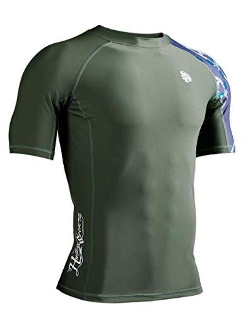 ADOREISM Men's Quick-Dry UPF 50+ Sun Protection Short Sleeve Rash Guard