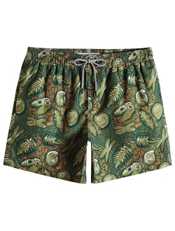 Mens Swim Shorts 5" Quick Dry Swim Trunks Bathing Suits Beach Shorts with Mesh Lining Pockets