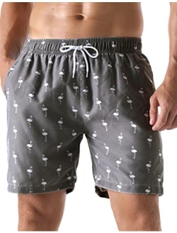 Nonwe Mens Swim Board Shorts Retro Washed Quick Dry Lightweight Beach Shorts