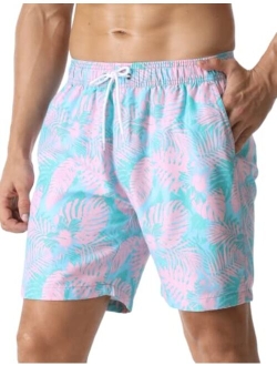 Nonwe Mens Swim Board Shorts Retro Washed Quick Dry Lightweight Beach Shorts