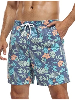 Nonwe Mens Swim Board Shorts Retro Washed Quick Dry Lightweight Beach Shorts