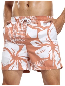 Nonwe Mens Swim Board Shorts Retro Washed Quick Dry Lightweight Beach Shorts