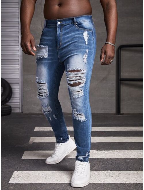 SHEIN Men Ripped Skinny Jeans