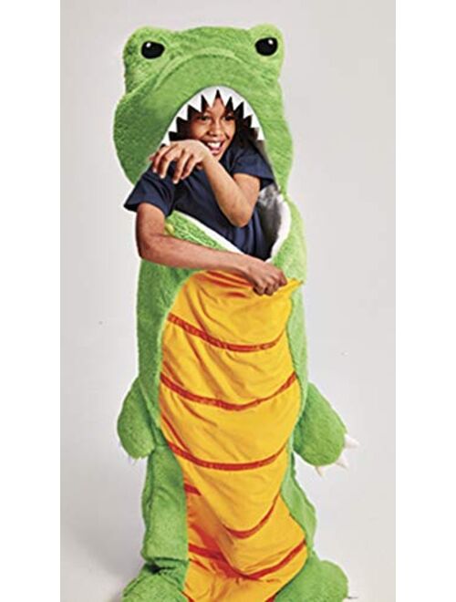 iscream 73" x 25" Faux Sherpa-Lined Plush Fleece Zippered Sleeping Bag - Fun & Games Collection