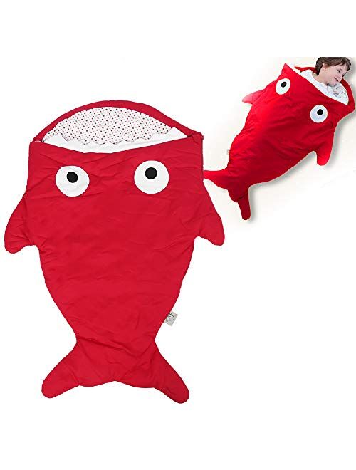 Agatige Baby Sleeping Bag, Wearable Shark Shape Newborn Sleepsack for 0-12 Month Baby(Red)