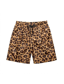 IORTY RTTY Mens Swim Trunks Quick Dry Swim Shorts with Mesh Lining Funny Leopard Print Swimwear Bathing Suits