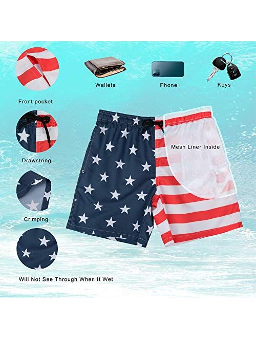 IORTY RTTY Mens Swim Trunks Quick Dry Swim Shorts with Mesh Lining Funny Leopard Print Swimwear Bathing Suits