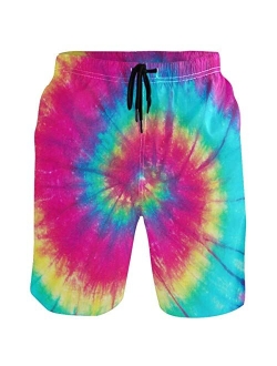 visesunny Men's Colorful Flower Print Beach Shorts Hot Summer Swim Trunks Sports Running Bathing Suits with Mesh Lining