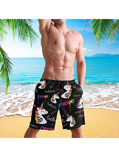 visesunny Men's Colorful Flower Print Beach Shorts Hot Summer Swim Trunks Sports Running Bathing Suits with Mesh Lining