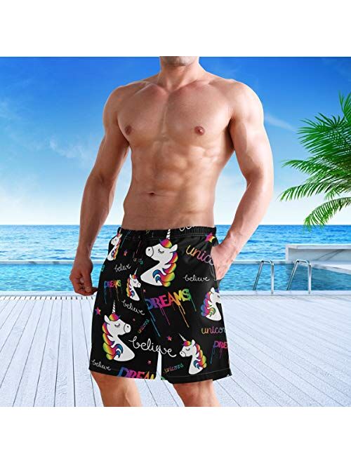 visesunny Men's Colorful Flower Print Beach Shorts Hot Summer Swim Trunks Sports Running Bathing Suits with Mesh Lining