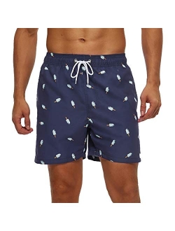 SILKWORLD Men's Quick Dry Swim Trunks with Pockets Swimwear Beach Shorts