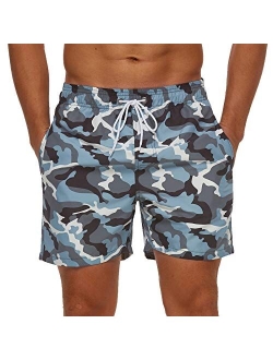 SILKWORLD Men's Quick Dry Swim Trunks with Pockets Swimwear Beach Shorts