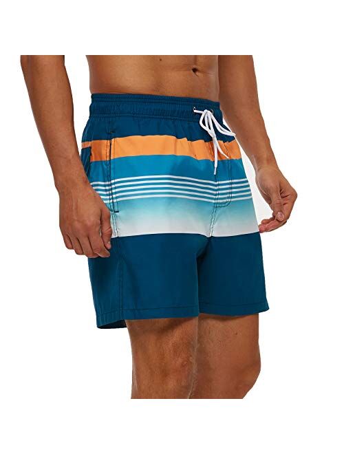 SILKWORLD Men's Quick Dry Swim Trunks with Pockets Swimwear Beach Shorts