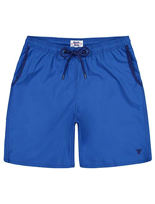 Beach Bros. Mens Swim Trunks, Quick Dry Board Shorts, Lightweight Quick Drying Swimsuit with Elastic Waistband and Pockets