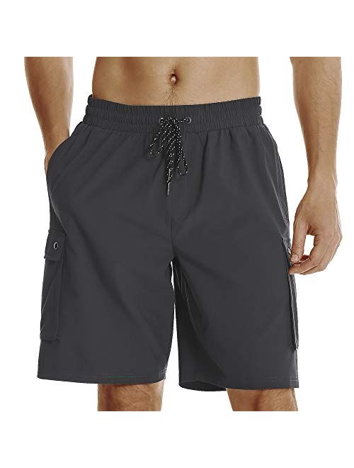 HODOSPORTS Mens Swim Trunks 9" Quick Dry Swim Shorts Bathing Suits