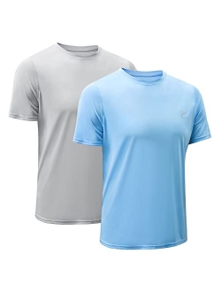 MeetHoo Men Standard Swim Rash Guard UPF 50+ Sun Protection Quick Dry SPF Short Sleeve Workout Fishing Running T Shirts