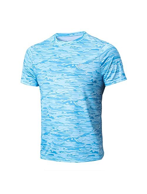 MeetHoo Men Standard Swim Rash Guard UPF 50+ Sun Protection Quick Dry SPF Short Sleeve Workout Fishing Running T Shirts