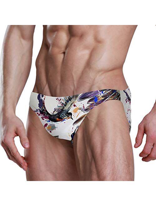 Chic Houses Men's Sexy Bikini Swimsuit Swimwear Quick Dry Print Briefs