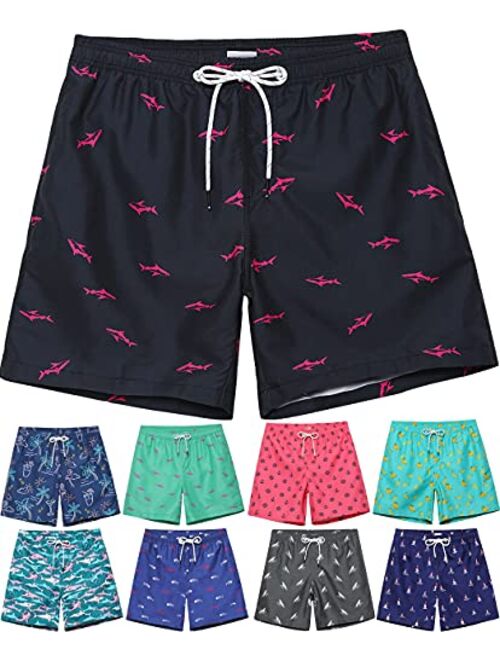 Babcoast Mens Swim Trunks with Mesh Lining Quick Dry Board Shorts Mens Swimwear