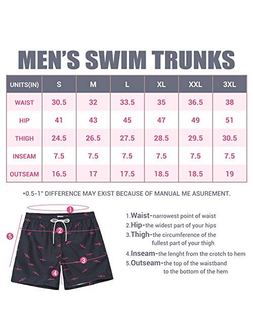 Babcoast Mens Swim Trunks with Mesh Lining Quick Dry Board Shorts Mens Swimwear