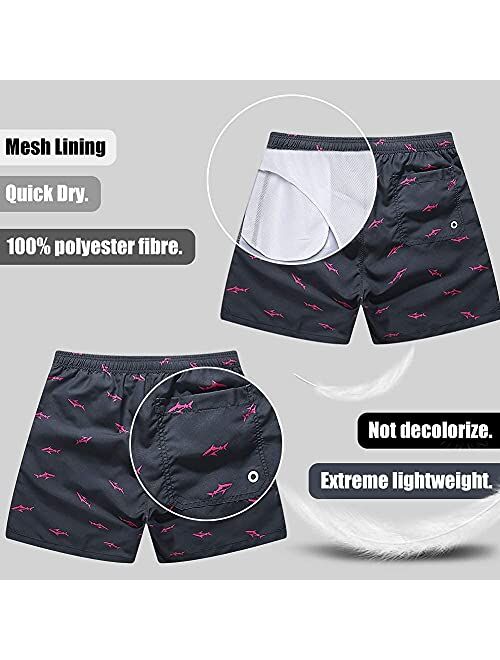 Babcoast Mens Swim Trunks with Mesh Lining Quick Dry Board Shorts Mens Swimwear