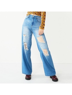 Juniors' SO Super High-Rise Wide Leg Jeans