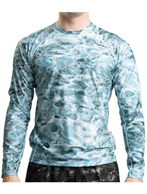 Aqua Design Mens Rash Guard Long Sleeve Water Shirt, Swimming Shirts for Men