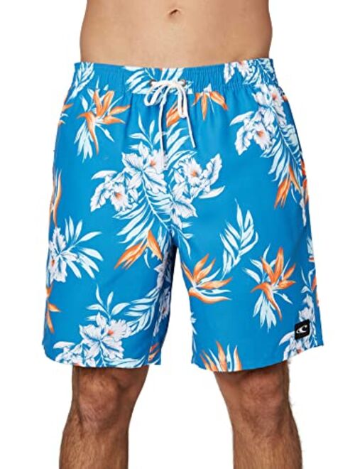 O'NEILL Men's 18" Santa Cruz Volley Board Shorts - Men's Swim Trunks with Fast-Drying Stretch Fabric and Pockets