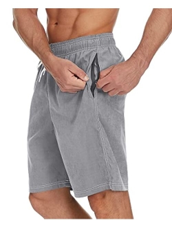 SILKWORLD Mens 9" Swimming Trunks Quick Dry Swim Shorts Bathing Suit with Liner